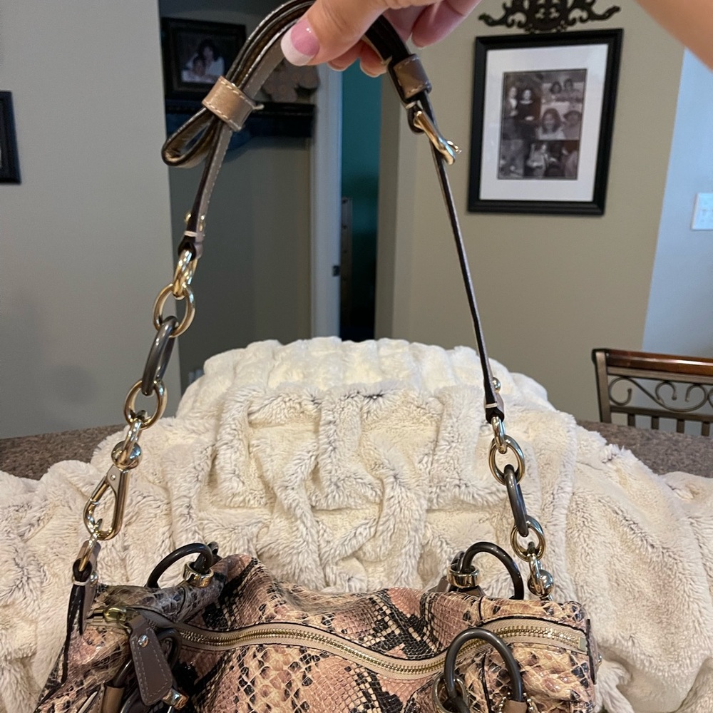 Coach Kristin Embossed Python Leather Hobo Bag - image 3